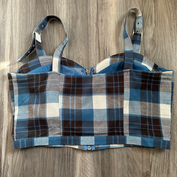 Poster Girl Plus Eff Academia Plaid Corset Top 2X - Picture 6 of 7